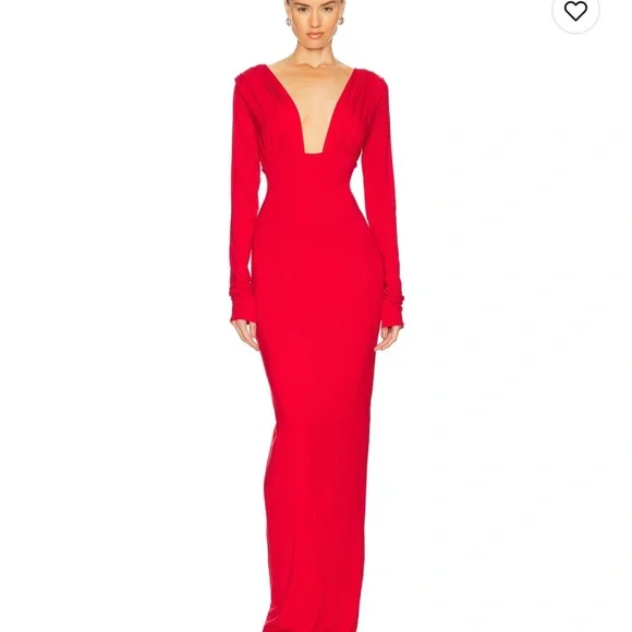 Helsa jersey deep v maxi dress in chile - Picture 1 of 3